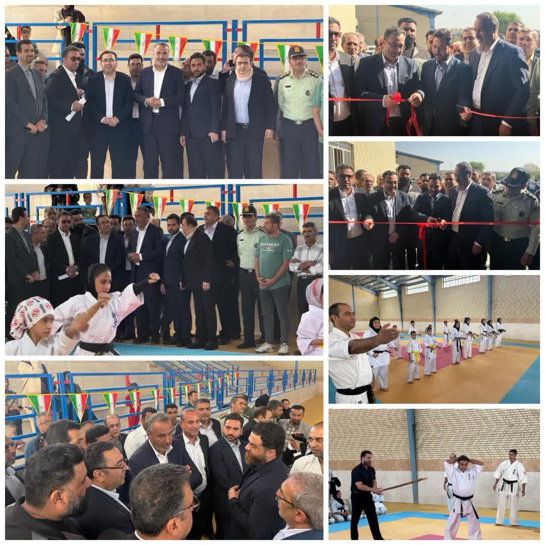 افتتاح سالن تخصصی کاراته با زیربنای ۹۲۰ متر مربع و با حمایت مالی ۱۵ میلیارد تومانی از محل اعتبارات بازآفرینی شهری وزارت راه و شهرسازی در جهرم